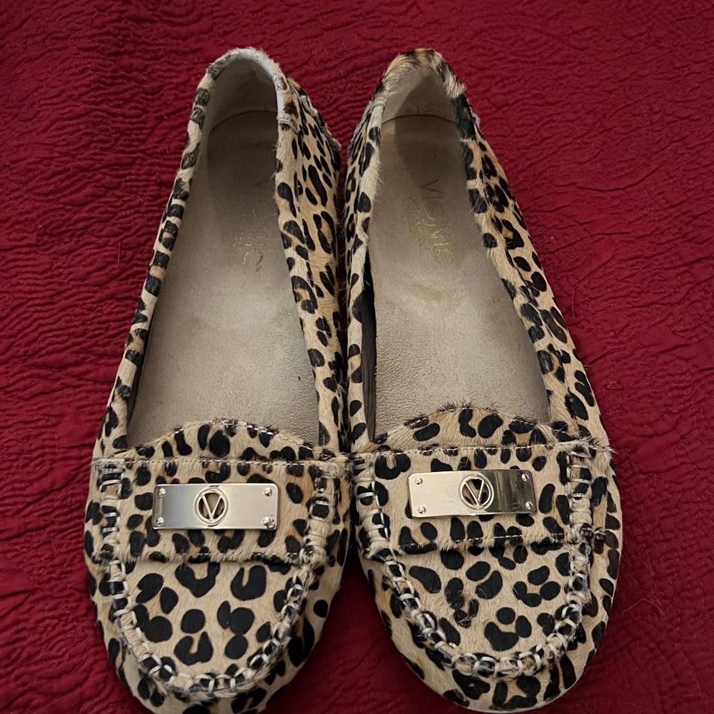 Leopard Print Loafers with Gold Accent